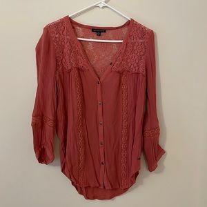 American Eagle boho button up blouse